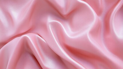 Obraz premium Soft pink satin fabric with flowing folds, elegant and luxurious texture