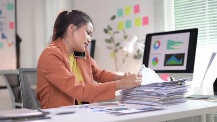 Businesswoman getting sick working on project - Powered by Adobe