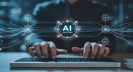 Ai concept illustration on laptop