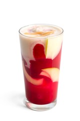 Refreshing Apple and Berry Smoothie in a Tall Glass, Ideal for Healthy Summer Beverages