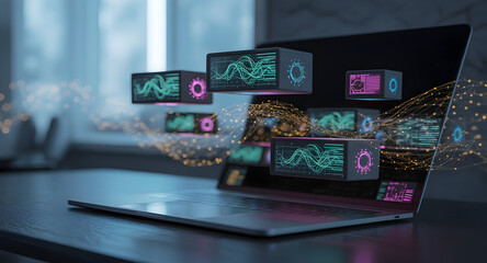 Data visualization over laptop