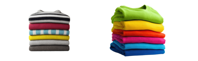 Colorful Stacked Sweaters in Various Shades for Cozy Fashion