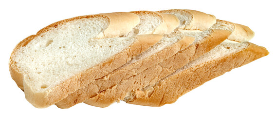 sliced french baguettes bread isolated