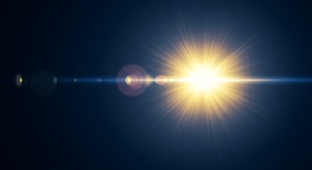 Radiant Light Burst Abstract Lens Flare on Dark Background for Creative Design Projects