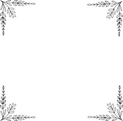 black and white floral frame