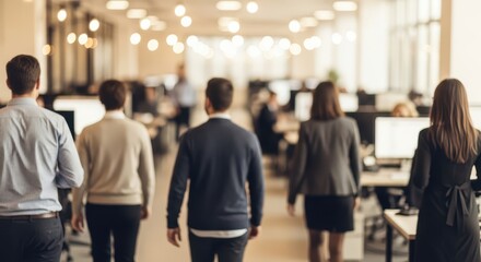 people walking in the office