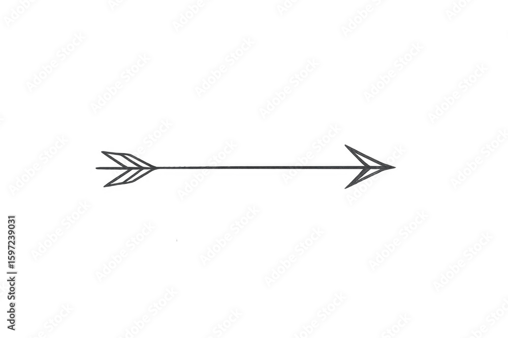 Aufkleber simple and elegant design featuring a hand-drawn arrow pointing right, ideal for various design proj