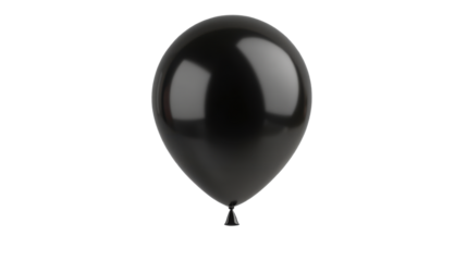 A single black balloon isolated on white background 