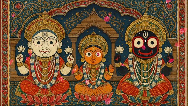 LORD JAGGANATHA IDOL WORSHIP WITH ROSE PETALS