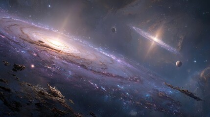 Spiral Galaxy In Deep Space