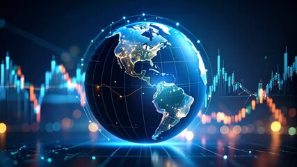 Global market trends digital globe - Powered by Adobe