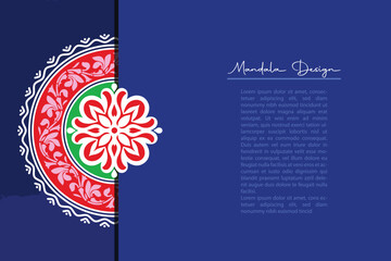 Mandala Design vector, Colorful alpona design vector, Boishakhi Alpona Vector