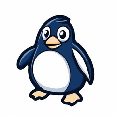 Obraz premium Cartoon penguin, happy and cute