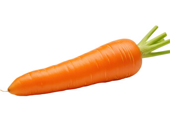 Fresh, vibrant carrot isolated on a white background, showcasing its texture and color