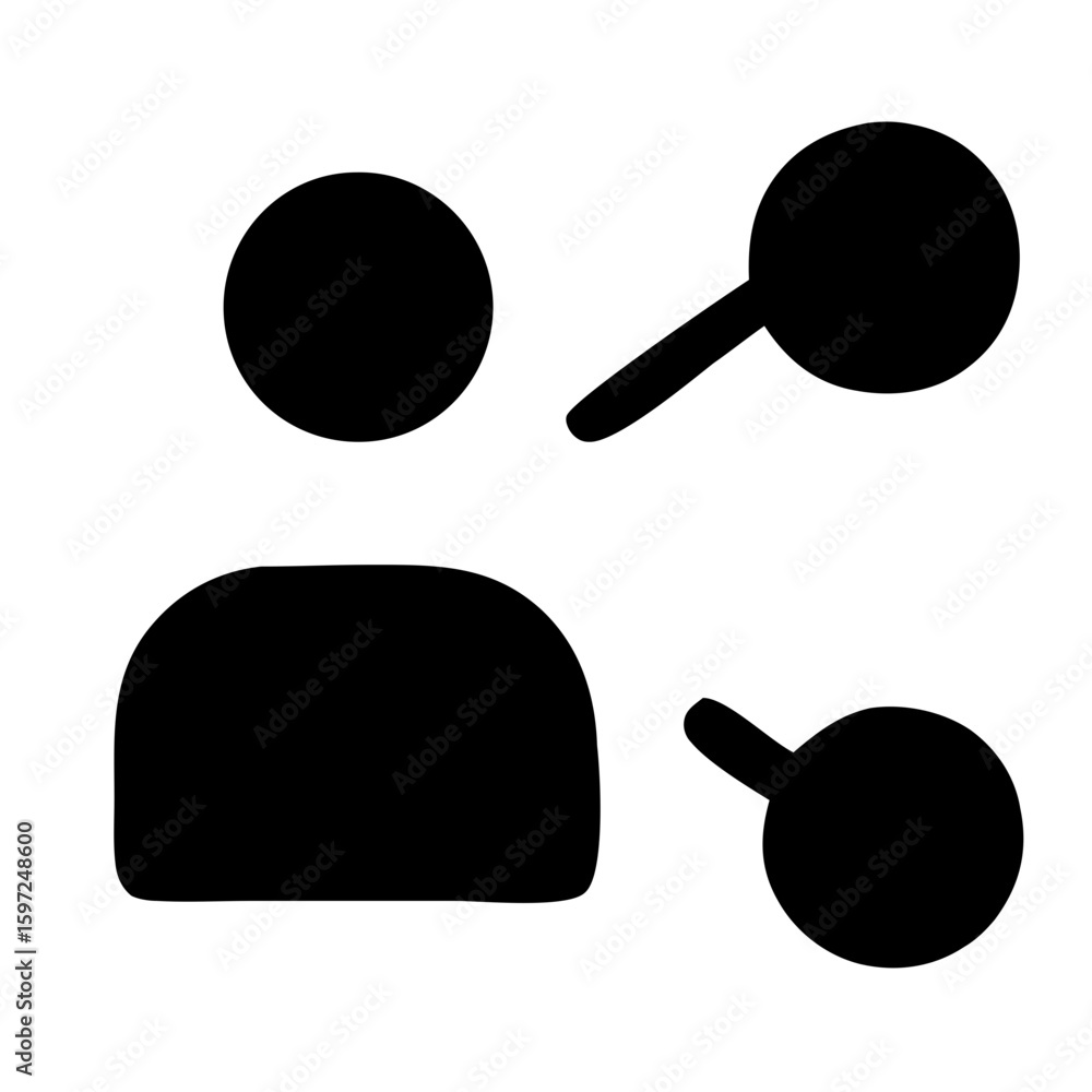 Poster silhouette simple share user icon interface communication networking concept