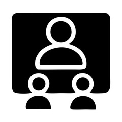 Simple Silhouette Illustration Team Meeting Board Presentation Business Icon