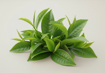 Vibrant Green Tea Leaves A Refreshing Herbal Concept for Natural Wellness and Organic Beverages