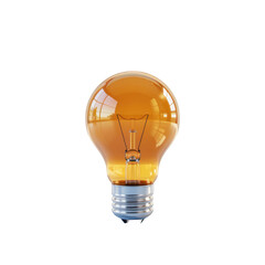 Obraz premium Glowing amber light bulb with filament isolated on a transparent background image