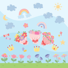 Whimsical Sky & Blooms