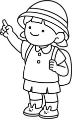 cartoon illustration of a girl with hat