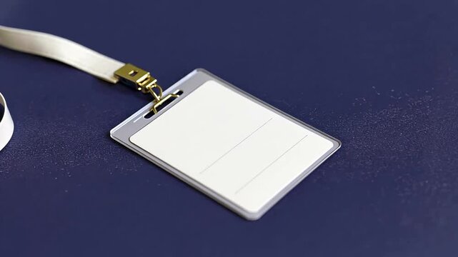 Blank identification card on a blue background, ready for personalization and use at events - Powered by Adobe