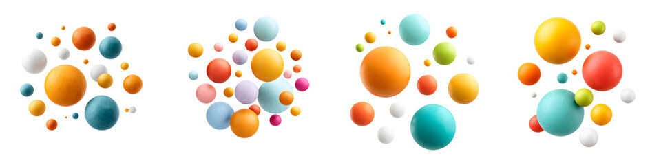 Abstract Colorful Spheres: 3D Rendered Balls Design