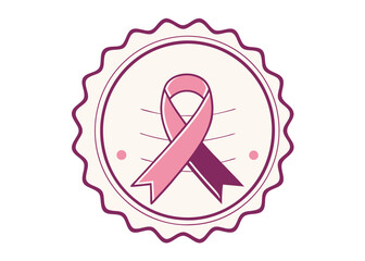 Obraz premium Pink ribbon emblem for breast cancer awareness