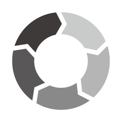 循環型プロセスを示す円形チャート図形5　サイクル図　循環矢印