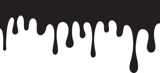 black Border  Flowing Liquid Vector on Transparent Background