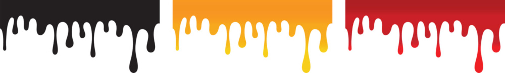 Honey Drip Border  Flowing Liquid Vector on Transparent Background