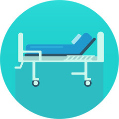 Hospital bed side view