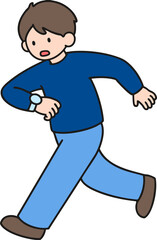 vector illustration of a boy running