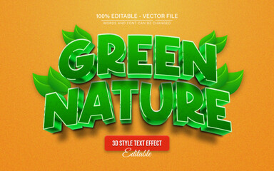Green Nature 3D Text Effect Editable