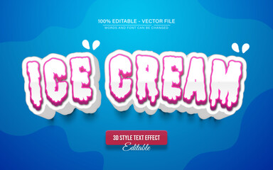 Ice Cream Cartoon 3D Text Effect Editable