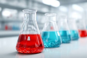 laboratory test tubes with liquid