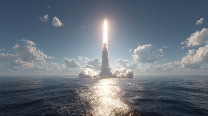 Missile defense system on launch ramp, designed to counter aerial threats with medium-range rockets. 