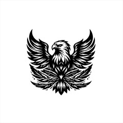 Obraz premium Majestic Eagle Emblem with Stylized Wings and Feathers.