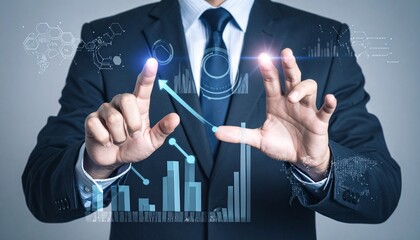 businessman analyzing data