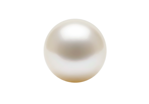 Close-up of a lustrous pearl on a clean background, showcasing its smooth surface and shine