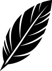 Obraz premium Artistic Feather Silhouette Graphic with Intricate Details and Smooth Curves for Creative and Design Projects Enhancing Visual Communication