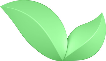 3d render of green plant leaves close up with details on a transparent isolated background