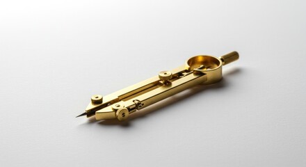 Fototapeta premium Gold compass drawing tool