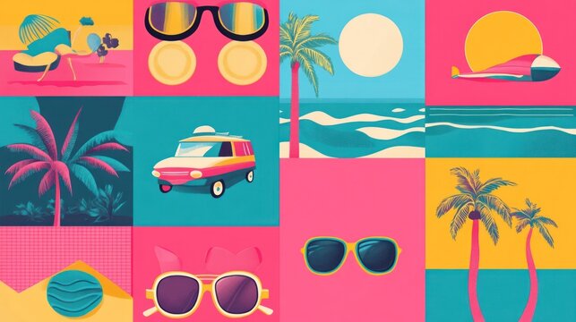 Retro summer SVG bundle