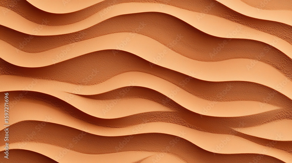 Poster smooth, wavy patterns in reddish sand create a visually appealing abstract texture resembling dunes 