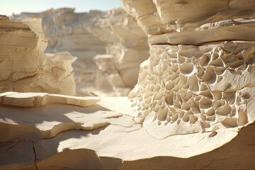 Sunlight Drenched White Rock Canyon Landscape