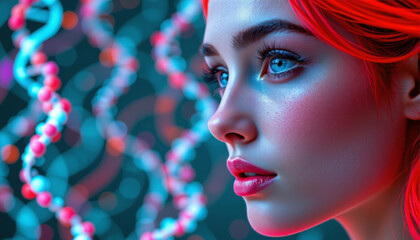 Exploring genomics and personalized medicine a scientific portrait laboratory digital art close-up innovation