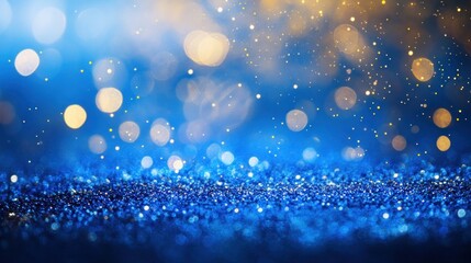 Fototapeta premium Sand with blue sea - Beach summer defocused background with glittering of sunlight