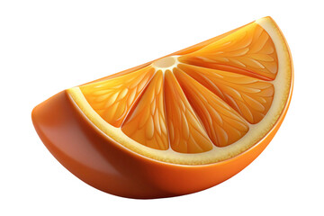 A juicy orange slice with vibrant segments isolated on transparent background