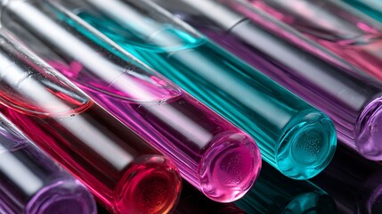 test tubes with colored liquid