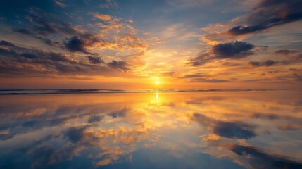 sunset over the lake